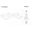 Královsky modrá sametová rohová pohovka do "U" Cosmopolitan Design Chicago 364 cm, pravá