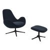 Tmavě modré čalouněné lounge křeslo FLEXLUX GHOST LOW