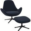 Tmavě modré čalouněné lounge křeslo FLEXLUX GHOST LOW