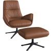 Koňakově hnědé kožené lounge křeslo FLEXLUX MORO