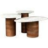 Set tří bílých mramorových odkládacích stolků DUTCHBONE SUKI 73/55/41 cm