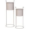 Set dvou béžových kovových květináčů Rabano Ø 18/21,5 cm