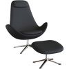 Černé kožené lounge křeslo FLEXLUX GHOST HIGH