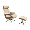 Béžové sametové lounge křeslo FLEXLUX CLEMENT MEDIUM