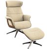 Béžové sametové lounge křeslo FLEXLUX CLEMENT MEDIUM