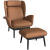 Koňakově hnědé kožené lounge křeslo FLEXLUX PADOVA