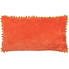 Oranžový sametový polštář J-line Florry 65 x 35 cm