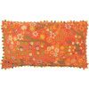 Oranžový sametový polštář J-line Florry 65 x 35 cm