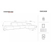 Královsky modrá sametová rohová pohovka Cosmopolitan Design Chicago 341 cm, pravá