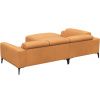 Koňakově hnědá kožená rohová pohovka FLEXLUX VOLUZZI 263 cm, levá
