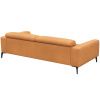 Koňakově hnědá kožená trojmístná pohovka FLEXLUX VOLUZZI 233 cm