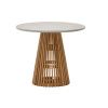 Teakový zahradní stůl s šedou deskou Kave Home Alcaufar 90 cm