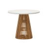 Teakový zahradní stůl s bílou deskou Kave Home Alcaufar 90 cm