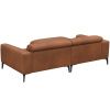 Hnědá kožená rohová pohovka FLEXLUX VOLUZZI 233 cm, levá
