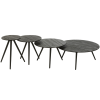 Set čtyř černých dřevěných odkládacích stolků J-line Takke 70/50/40/30 cm