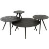 Set čtyř černých dřevěných odkládacích stolků J-line Takke 70/50/40/30 cm