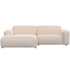 Krémově bílá čalouněná rohová pohovka FLEXLUX LUCERA 252 cm, levá