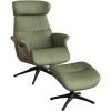 Zelené kožené lounge křeslo FLEXLUX CLEMENT MEDIUM II.