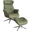 Zelené kožené lounge křeslo FLEXLUX CLEMENT MEDIUM III.