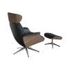 Černé kožené lounge křeslo FLEXLUX VOLDEN MEDIUM