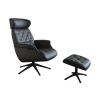 Černé kožené lounge křeslo FLEXLUX VOLDEN MEDIUM II.