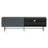 Antracitově šedý lakovaný TV stolek Teulat Nube 180 x 56 cm