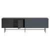 Antracitově šedý lakovaný TV stolek Teulat Nube 180 x 56 cm