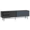 Antracitově šedý lakovaný TV stolek Teulat Nube 180 x 56 cm