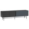 Antracitově šedý lakovaný TV stolek Teulat Nube 180 x 40 cm
