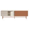 Cihlově červený lakovaný TV stolek Teulat Nube 180 x 56 cm