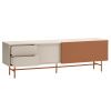 Cihlově červený lakovaný TV stolek Teulat Nube 180 x 56 cm