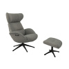 Šedé čalouněné lounge křeslo FLEXLUX MORE