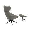 Šedé čalouněné lounge křeslo FLEXLUX MORE