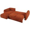 Terakotově červená čalouněná rozkládací pohovka Cosmopolitan Design Matera 253 cm, levá