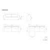 Černá čalouněná rozkládací pohovka Cosmopolitan Design Matera 253 cm, levá