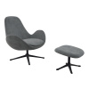 Šedé čalouněné lounge křeslo FLEXLUX GHOST LOW