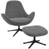 Šedé čalouněné lounge křeslo FLEXLUX GHOST LOW