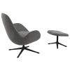 Šedé čalouněné lounge křeslo FLEXLUX GHOST LOW