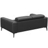 Černá kožená dvoumístná pohovka FLEXLUX VOLUZZI 170 cm