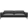 Černá kožená trojmístná pohovka FLEXLUX VOLUZZI 233 cm