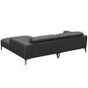 Černá kožená rohová pohovka FLEXLUX VOLUZZI 233 cm, pravá