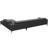 Černá kožená rohová pohovka FLEXLUX VOLUZZI 325 cm, pravá
