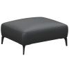Černá kožená podnožka FLEXLUX VOLUZZI 91 x 71 cm