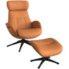 Koňakově hnědé kožené lounge křeslo FLEXLUX ELEGANT