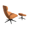 Koňakově hnědé kožené lounge křeslo FLEXLUX ELEGANT
