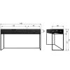 Černý masivní dubový toaletní stolek Frax 140 cm
