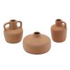 Set tří terakotově červených váz Kave Home Sofra 6/8/8 cm