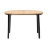 Dubový rozkládací jídelní stůl Kave Home Montuiri 120-200 x 90 cm s černou podnoží