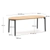 Dubový rozkládací jídelní stůl Kave Home Montuiri 120-200 x 90 cm s černou podnoží