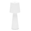 Bílá kovová zahradní stolní LED lampa Kave Home Arenys S